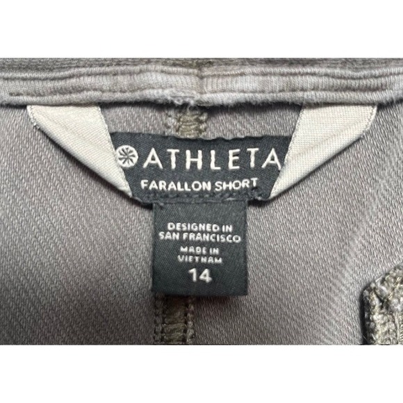 ATHLETA Womens Sz 14 Farallon Shorts Gray 4in Organic Cotton Blend Comfort-1436 - Picture 3 of 6